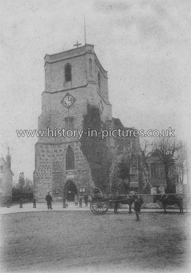 West Front, The Abbey, Waltham Abbey, Essex. c.1905